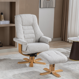 Sardinia Recliner Chair & Footstool in Greige